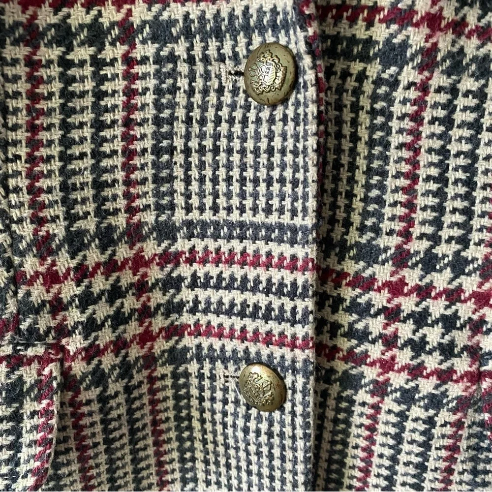 Jessica beige and dark grey plaid tailored wool blazer jacket size 10 womens - Picture 4 of 14